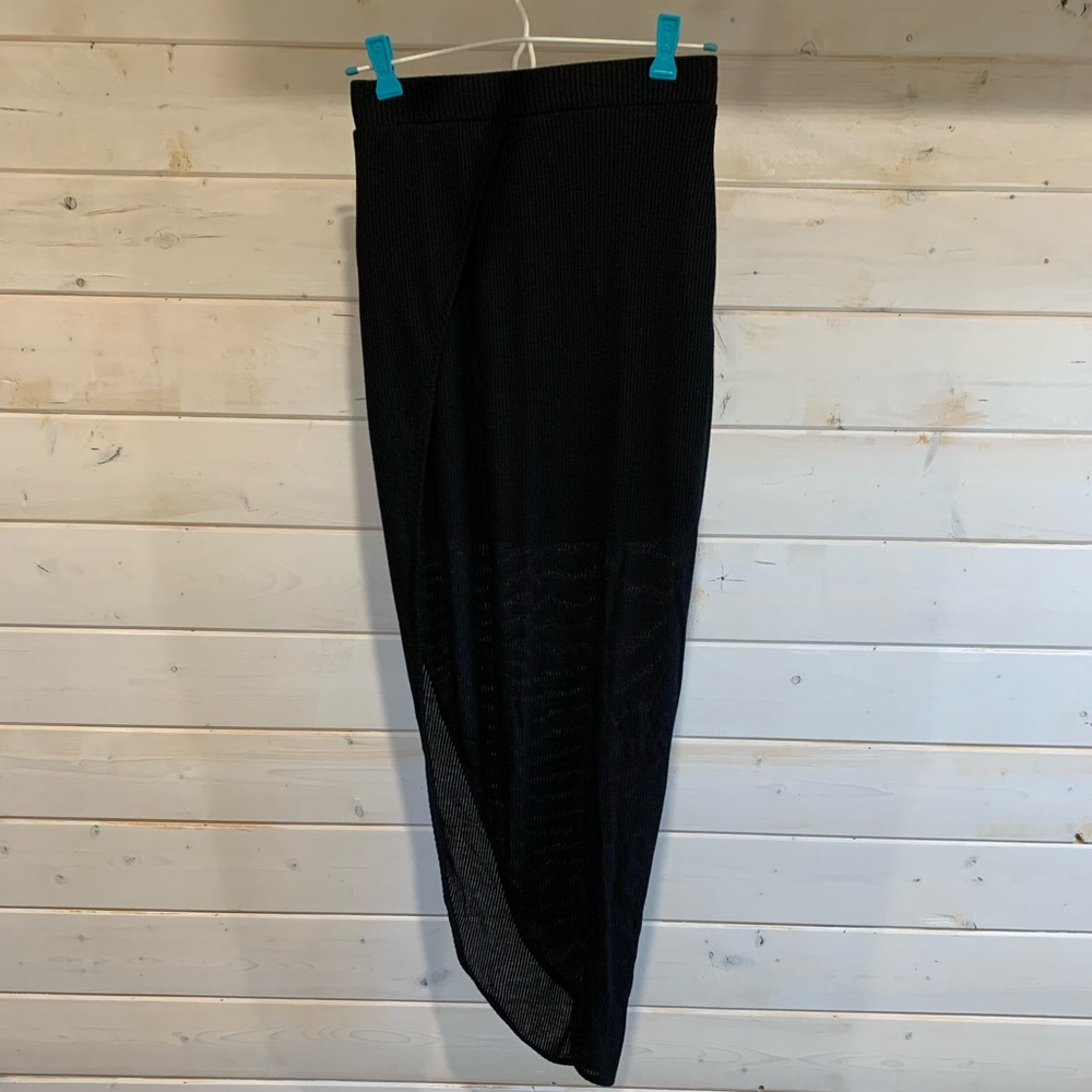 Streetwear Society | Black Ribbed Maxi Skirt